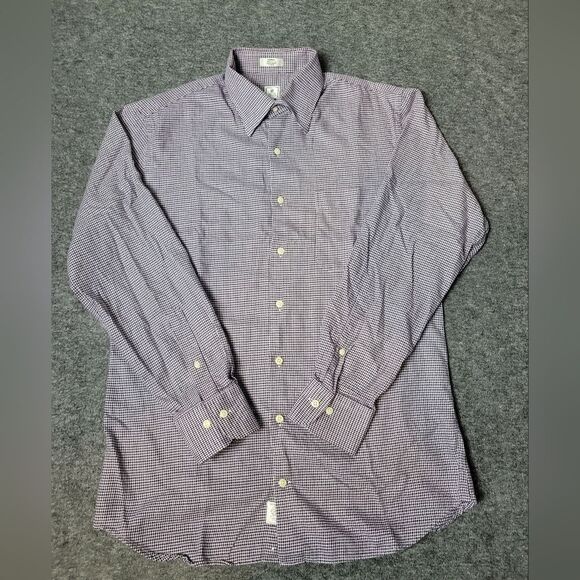 Peter Millar Crown Houndstooth Mens Button Shirt Size M Black Purple Long Sleeve - Picture 1 of 11